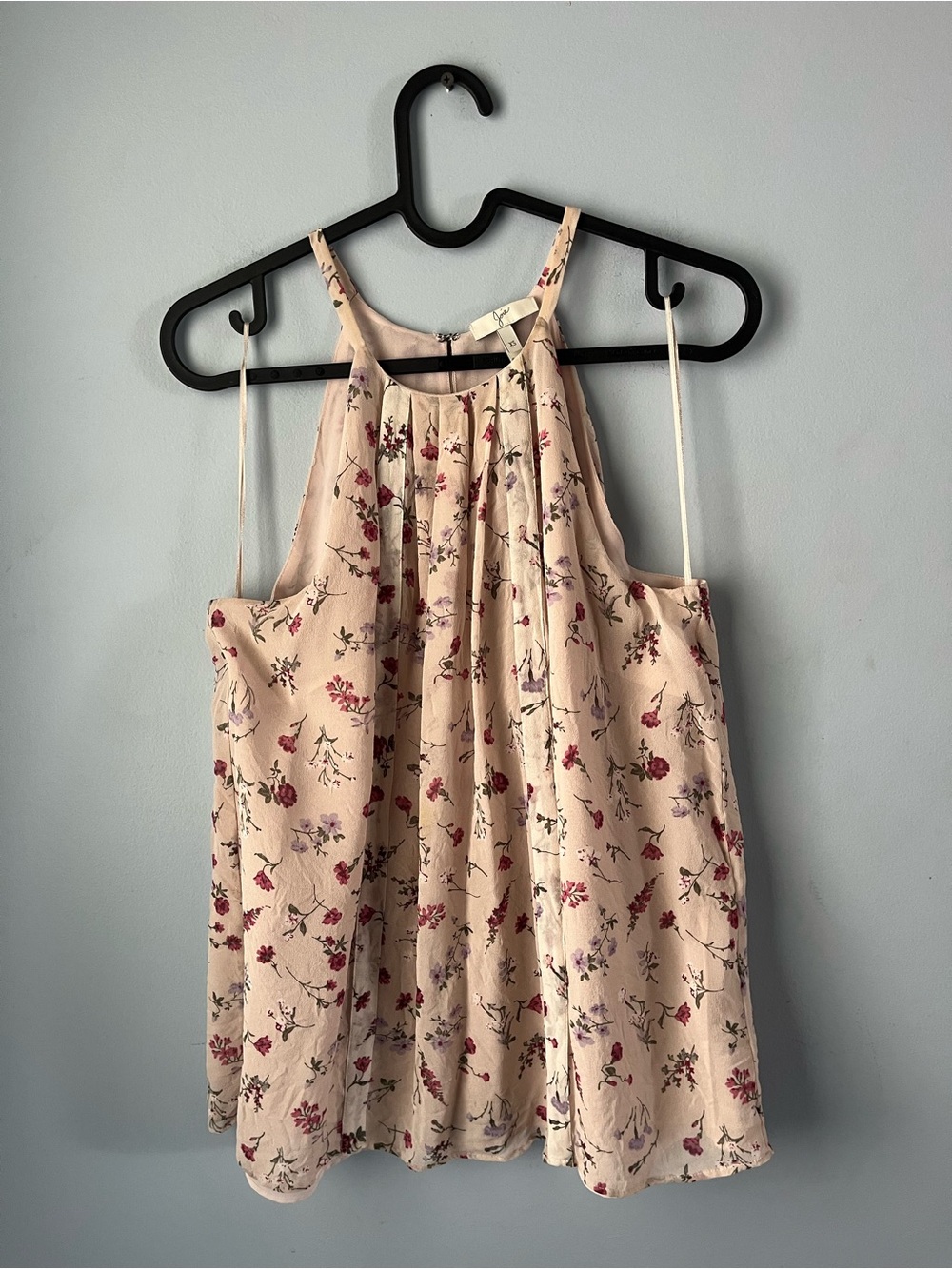 Joie 100% Silk Blush Pink Floral Tank Top Sleeveless Cami Blouse Size XS
